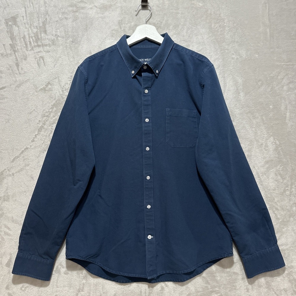 Mack WeldonOxford Button Up Shirt Size L Cotton Blend Long Sleeve Logo